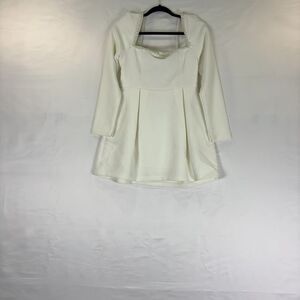 Odd Muse Ultimate Pearl White Long Sleeve Dress